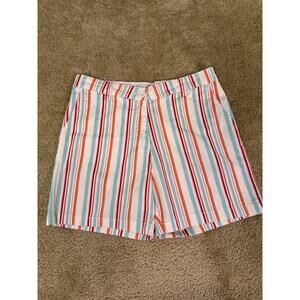 Caribbean Joe Women's Bermuda Shorts Size 6 Striped 98% Cotton 2% Spandex D886
